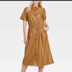 WhoWhatWear for Target Leather Midi Dress
